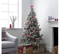 Home 6ft Snow Covered Christmas Tree - Green