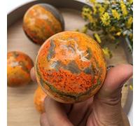 Home 80mm 6A Natural Jasper Stone Hornet Ball Polished Crystal Sphere Stone 1pcs + Base 1pcs (Size : 50-60mm)