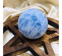 Home 90mm Natural Aquamarine Crystal Sphere Beautiful Kyanite Quartz Stone Ball 1pcs (Size : 80-90mm)