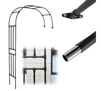 Home Accessories,Arche de jardin murale en métal de 240 cm de haut, demi-arche de rose, demi-arche latérale pour décoration de jardin, 1 pièce, noir/b