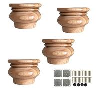 Home Accessories Hardware FurnitureLegs Feet Furniture Parts Sofa Legs Furniture Feet 2inch/5cm Wooden Furniture Legs,Set Of 4 Solid Wood Unfinished Bun Feet,Round Replacement Sofa Feet,with Mounting