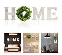 Home Accessories - Large Wooden Letters With Wreath for Wall, Rustic Farmhouse Family Wall Decor, Hanging Sign for Living Room, Entry Way, New Home Ornament
