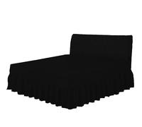 HOME ACE Black Easy Care Double Fitted Valance Sheets, Super Soft Cotton Poly Cotton Double Bed Sheets