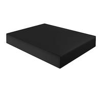 HOME ACE Black Extra Deep Non Iron Double Fitted Sheets Polycotton Fitted Bed Sheets, Poly Cotton Deep Double Bed Sheet Fitted, 16”/40CM Double Fitted Sheet