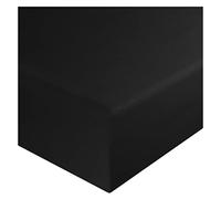 HOME ACE Black Small Double Fitted Sheet Small Double 4FT 122CM x 190CM, 10"/25CM Deep Small Double Bed Sheets Fitted, Easy Care 4FT Fitted Sheets Small Double Sheet Poly Cotton 3/4 Fitted Sheet