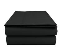 HOME ACE Black Super King Flat Sheets 254CM x 290CM, Poly Cotton Flat Sheet Super King Size Bed, Easy Care Super King Flat Sheet Super King Sheets Flat Super KingSize Flat Sheet Superking Size
