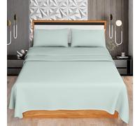 HOME ACE Duck Egg Double Sheet Set (Fitted Sheet + Flat Sheet + Pillow Case) - Easy Iron Polycotton Double Bed Sheet Set - 100% Poly Cotton Sheets Set Double Bed