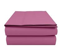 HOME ACE Fuchsia Flat Sheets Double 225CM x 254CM, Poly Cotton Flat Sheet Double Bed Sheet