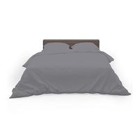 HOME ACE Grey Easy Care Double Bed Duvet Cover Set - 100% Polycotton Bedding for Double Beds