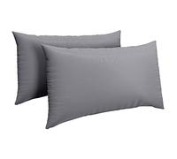 HOME ACE Grey Pillow Cases 2 Pack 50CM x 75CM, Poly Cotton Pillow Cases 2 Pack Housewife Pair of Pillowcases, Easy Care Soft Stain Resistant Envelope Closure Standard Pair of Pillow case