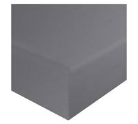 HOME ACE Grey Small Double Fitted Sheet Small Double 4FT 122CM x 190CM, 10"/25CM Deep Small Double Bed Sheets Fitted, Easy Care 4FT Fitted Sheets Small Double Sheet Poly Cotton 3/4 Fitted Sheet