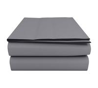 HOME ACE Grey Super King Flat Sheets 254CM x 290CM, Poly Cotton Flat Sheet Super King Size Bed, Easy Care Super King Flat Sheet Super King Sheets Flat Super KingSize Flat Sheet Superking Size