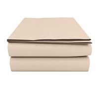 HOME ACE Latte Double Flat Sheet, 225cm x 254cm, Polycotton, Double Bed Sheet