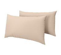 HOME ACE Latte Easy Iron Percale Standard Pillowcases 2 Pack, 100% Poly Cotton Housewife Pillow Cases 50 x 75CM Pack of 2