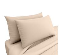 HOME ACE Latte Poly Cotton Pillowcases Housewife Pillowcases 2 Pack Black, Envelope Closure Plain 100% Poly Cotton Pillow Cases 50 x 75CM