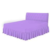 HOME ACE Lilac Double Fitted Sheet, Poly Cotton, 137 x 190CM, Super Soft Cotton Blend, Easy Care, Machine Washable