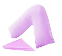 HOME ACE® Lilac Non Iron Percale Poly Cotton V Shaped Pillowcase, Back Support Orthopaedic Nursing V Pillowcases Covers Only, Triangle Pillow Case Pregnancy, Maternity Neck Support V Pillow Cover