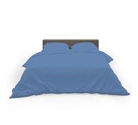 HOME ACE Mid Blue Easy Care Single Bed Duvet Cover 100% Poly Cotton Single Duvet Set, Polycotton Duvet Cover Bedding Single Beds Cotton Duvet Set