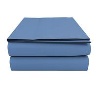 HOME ACE Mid Blue Poly Cotton Flat Sheet Double 225CM x 254CM