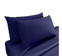 HOME ACE Navy Poly Cotton Pillowcases Housewife Pillowcases 2 Pack Black, Envelope Closure Plain 100% Poly Cotton Pillow Cases 50 x 75CM