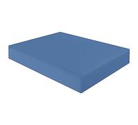 HOME ACE Non Iron Percale 4FT Small Double Fitted Sheet Mid Blue, 180 Thread Count 100% Poly Cotton 4FT Fitted Bed Sheets Small Double, Polycotton Fitted Sheet Small Double Bed Cotton Sheets