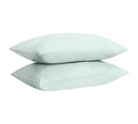 HOME ACE Non Iron Percale Standard Pillowcases 2 Pack Duck Egg, 180 Thread Count 100% Poly Cotton Housewife Pillow Cases 50 x 75CM
