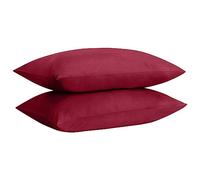 HOME ACE Non Iron Percale Standard Pillowcases 2 Pack Red, 180 Thread Count 100% Poly Cotton Housewife Pillow Cases 50 x 75CM