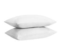 HOME ACE Non Iron Percale Standard Pillowcases 2 Pack White, 180 Thread Count 100% Poly Cotton Housewife Pillow Cases 50 x 75CM