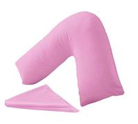 HOME ACE Pink Easy Care Poly Cotton V Shaped Pillowcase, Triangle Pillow Case Pregnancy, Maternity Neck Support V Pillow Cover, Back Support Orthopaedic Nursing V Pillowcases Covers Only