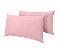 HOME ACE Pink Easy Iron Percale Standard Pillowcases 2 Pack, 100% Poly Cotton Housewife Pillow Cases 50 x 75CM Pack of 2