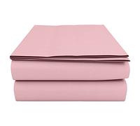 HOME ACE Pink Poly Cotton Flat Sheet Double 225CM x 254CM