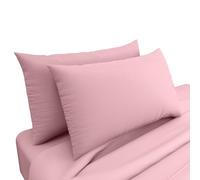 HOME ACE Pink Poly Cotton Pillowcases Housewife Pillowcases 2 Pack Black, Envelope Closure Plain 100% Poly Cotton Pillow Cases 50 x 75CM