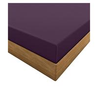 HOME ACE Plum Easy Iron Percale 4FT Small Double Fitted Sheet, 100% Poly Cotton