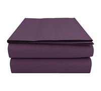 HOME ACE Plum Super King Flat Sheets 254CM x 290CM, Poly Cotton Flat Sheet Super King Size Bed, Easy Care Super King Flat Sheet Super King Sheets Flat Super KingSize Flat Sheet Superking Size