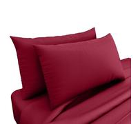 HOME ACE Red Poly Cotton Pillowcases Housewife Pillowcases 2 Pack Black, Envelope Closure Plain 100% Poly Cotton Pillow Cases 50 x 75CM