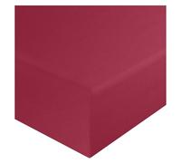 HOME ACE Red Small Double Fitted Sheet Small Double 4FT 122CM x 190CM, 10"/25CM Deep Small Double Bed Sheets Fitted, Easy Care 4FT Fitted Sheets Small Double Sheet Poly Cotton 3/4 Fitted Sheet