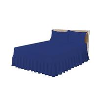 HOME ACE Royal Blue Easy Iron Polycotton Fitted Valance Sheet for Double Bed