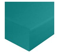 HOME ACE Teal Small Double Fitted Sheet Small Double 4FT 122CM x 190CM, 10"/25CM Deep Small Double Bed Sheets Fitted, Easy Care 4FT Fitted Sheets Small Double Sheet Poly Cotton 3/4 Fitted Sheet