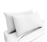 HOME ACE White Poly Cotton Pillowcases Housewife Pillowcases 2 Pack Black, Envelope Closure Plain 100% Poly Cotton Pillow Cases 50 x 75CM