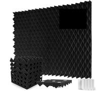 Home Acoustic Wall Panels 12 Diamond-Shaped Tower High-Density Foam Soundproofing And Noise-Reducing Sponge for Car, Studio, Home(Black)