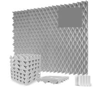 Home Acoustic Wall Panels 12 Diamond-Shaped Tower High-Density Foam Soundproofing And Noise-Reducing Sponge for Dampening Sound(Grey)