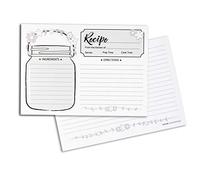 Home Advantage 5x7 Vintage Recipe Cards Mason Jar (50, White)