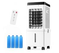 Home Air Conditioning Unit Portable, 15L Evaporative Air Cooler with Remote Control, 7.5H Timer, 3 Fan Speeds, Energy Efficient Cooling Fan for Home, Bedroom & Office