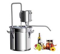 Home Alcohol Distiller Kit - 12L Copper Moonshine Still & Stainless Steel Spirits Boiler for DIY Wine & Water Distillation Perfect for Homebrewing Enthusiasts