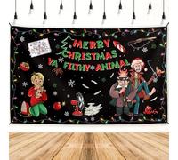Home Alone Banner Merry Christmas Ya Filthy Animal Backdrop Sign Funny Xmas Decor Home Alone Christmas Decorations for Home Party