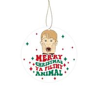 Home Alone Christmas Ornament - Merry Christmas Ya Filthy Animal, Funny Holiday Tree Hanging Ornaments, White Elephant Gifts & Stocking Stuffer