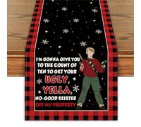 Home Alone Christmas Table Runner Home Alone Merchandise Gift Table Cover Kitchen Decor Funny New Year Winter Xmas Table Decor Christmas Decorations for Home Party