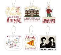 Home Alone Christmas Wooden Ornaments, 6 Pcs Funny Christmas Tree Hanging Ornaments, Home Alone Merch Gift, Cute Holiday Wall Mantel Decor, Novelty Xmas White Elephant Gifts for Women Men