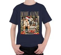 Home Alone Gangster Retro Vintage Kevin Kate Harry Marv - Christmas Xmas Unisex Children's T-Shirt, navy, 116