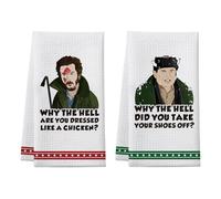 Home Alone Kitchen Towels, 2 Pack Funny Christmas Dish Towels, Home Alone Merchandise Gifts, Holiday Kitchen Bathroom Decor, Xmas Hand Towels, White Elephant Gifts for Christmas Stocking Stuffers